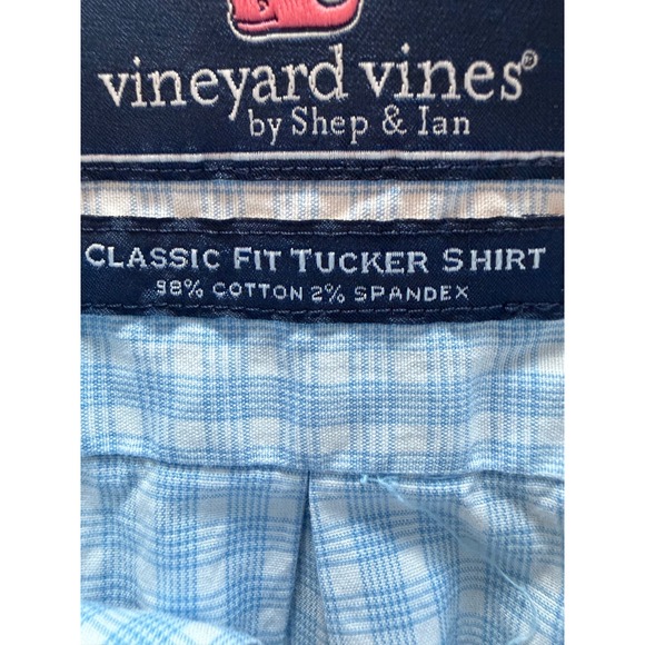 Vineyard Vines Tucker Shirt Mens Small Blue Plaid Classic Fit Preppy Coastal - Picture 10 of 10